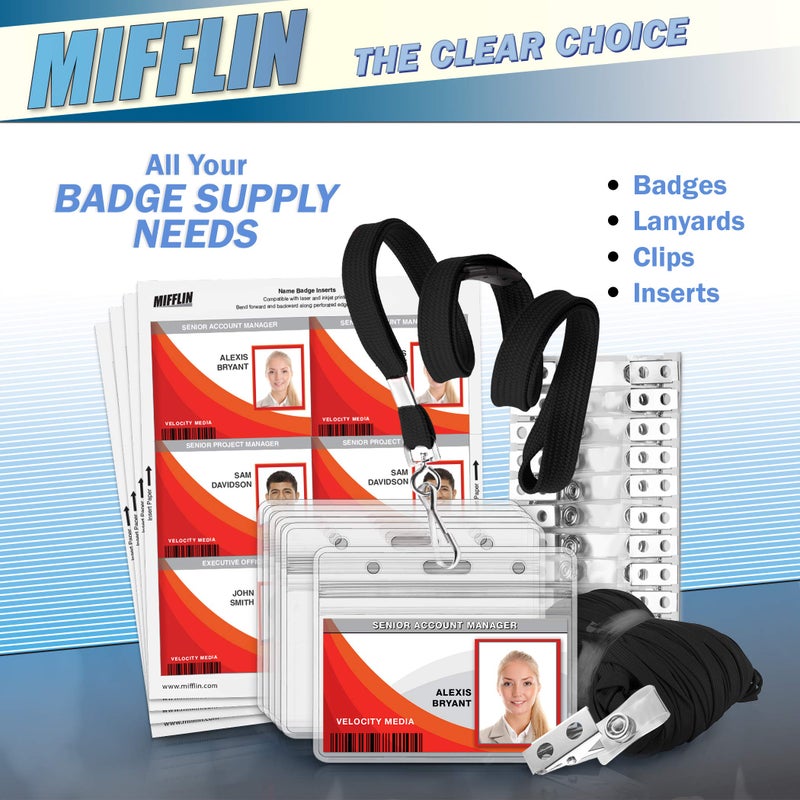 MIFFLIN-USA Flat Breakaway Safety Lanyard for ID Badges (Black, 36 Inch, 5 Pack), Soft Woven Neck Line - Image 4